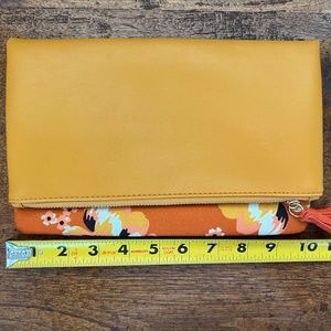 Rachel Pally Yellow & Orange Floral Zipper Clutch